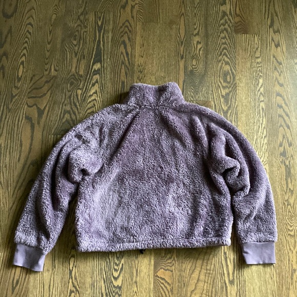 Calvin Klein Purple Fuzzy Zip Up - Picture 5 of 6